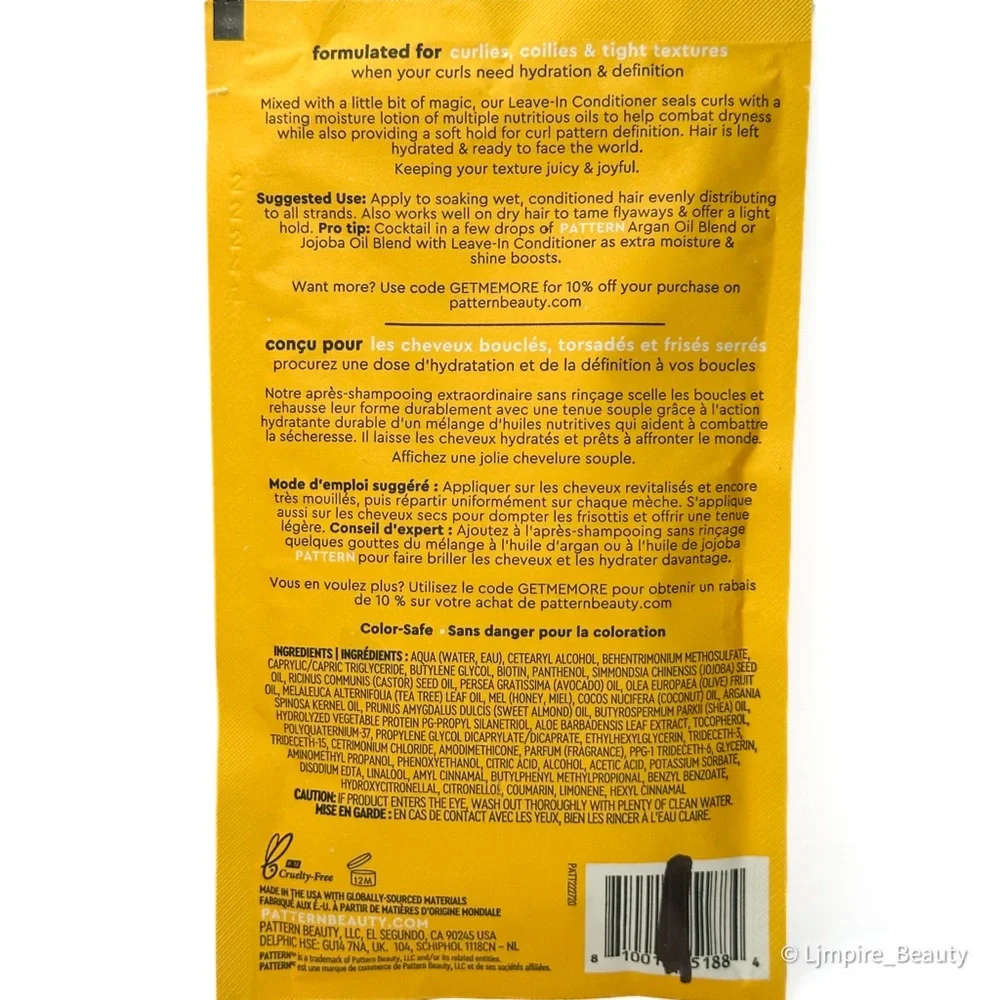 3 pc Pattern Travel Medium Conditioner, Leave in Conditioner & Detangling Nectar